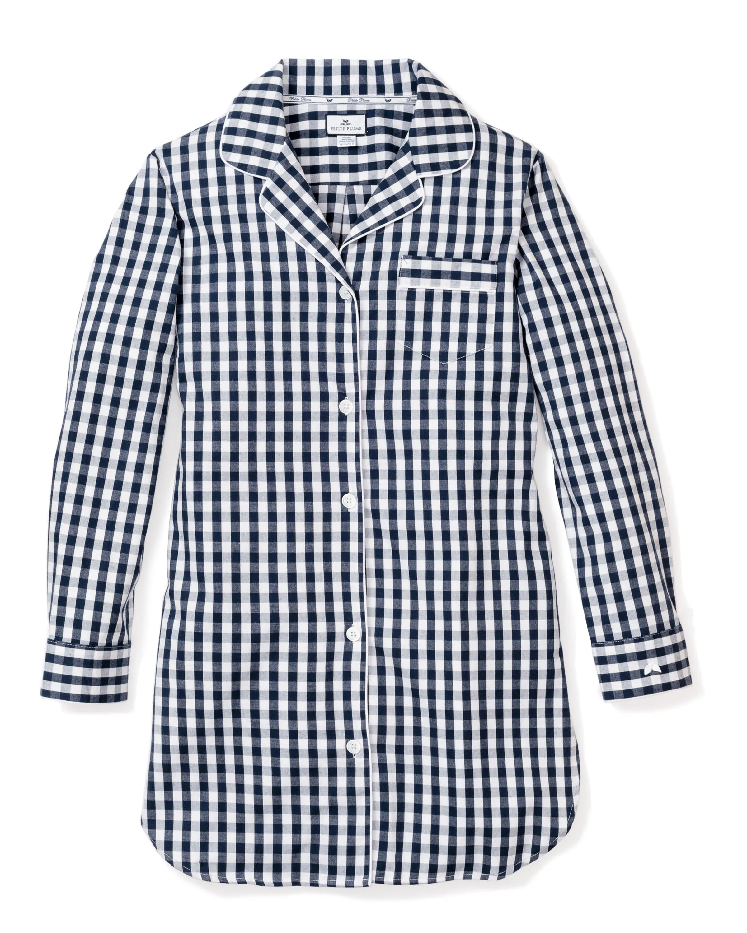 Women's Nightshirt in Navy Gingham